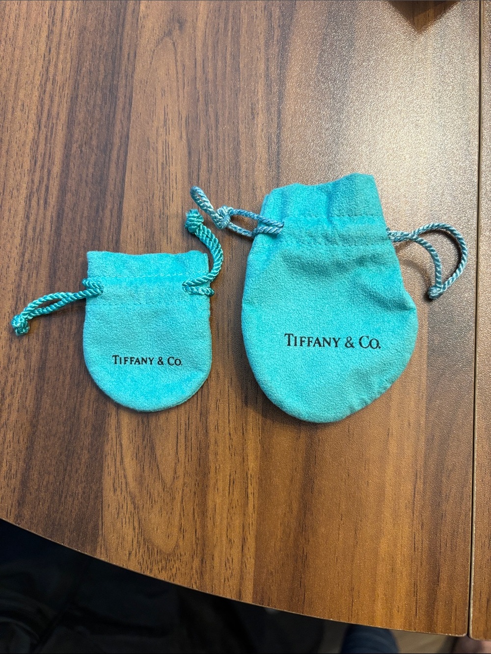 Tiffany & Co. Turquoise Velvet Drawstring Pouches - Pair
